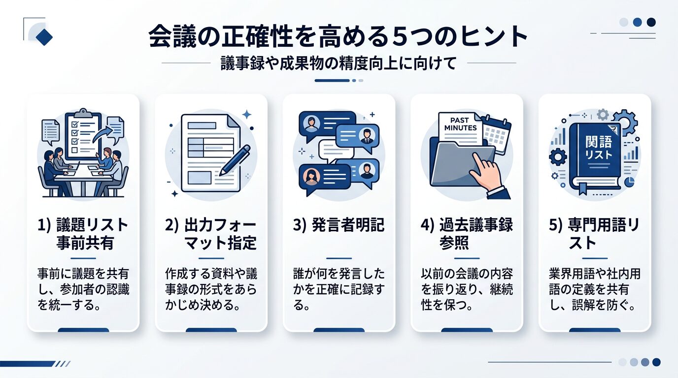 議事録の精度を上げる5つのコツ