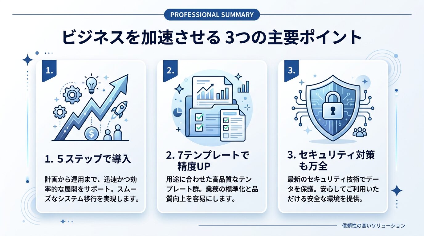 記事のまとめ3つのキーポイント